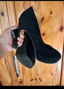 Black Platform Pencil Heels