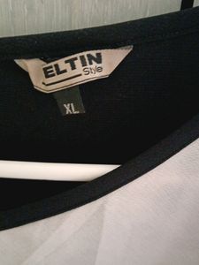 A Line Black And White Formal Dress