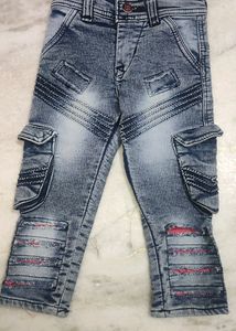 Grey Blue Jeans For Baby Girl 6 - 9 Month