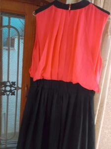 Peach Black Long Dress