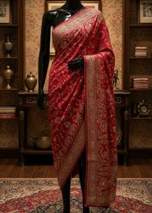 Red Embroidered Saree