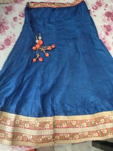 Elegant Blue &amp; Orange Lehenga
