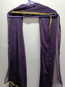 Pure Chiffon Dupatta With Beautiful Zari Boarder