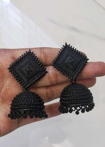 Black Jhumka Earrings
