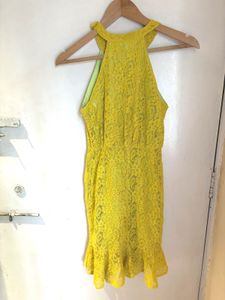 Halter Neck Beautiful  Lace Mini Dress