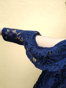 Elegant Navy Lace Top