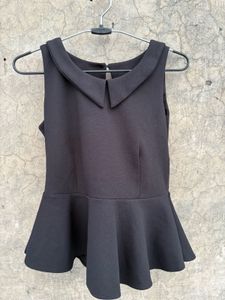 Chic Black Peplum Top