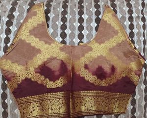 Embroidered Golden brown sari