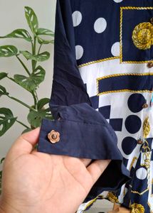 Vintage Print Button-Up