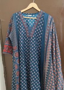 AjrakPrint AlineAnarkaliSuit