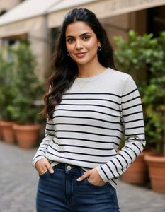 Striped Long Sleeve knit Sweater