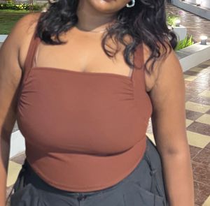 Brown Sleeveless Top