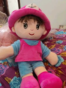 Adorable Plush Doll with Pink Outfit