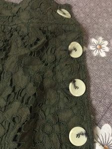 Olive Green Lace Skirt