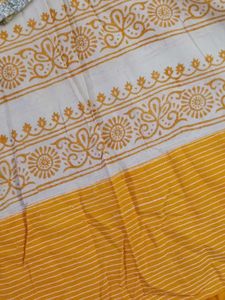 Yellow &amp; White Print Kurti