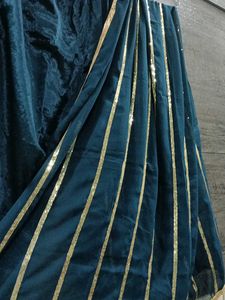 Teal Blue Kurti Pant Wedding Wear Set