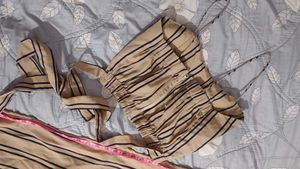 Striped Crop Top &amp; Pants Set