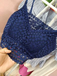 Burgundy Lace Bra Of 3 Sets