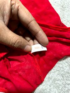 Red Sheer Lace Bodysuit