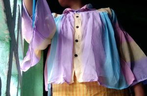 Multicolour Shirt Cum Shrug