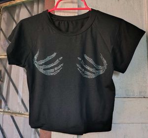 Black Skeleton Hands Tee