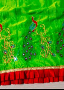 Beautiful Peacock 🦚 Embroidery Design Saree