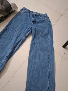 Wide Leg Blue Denim Jeans