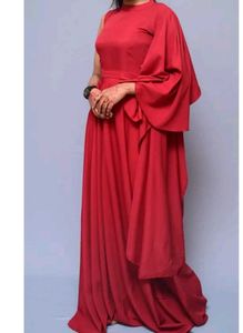 Elegant Red Asymmetric Gown