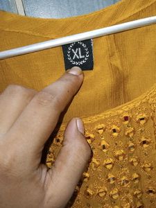 Mustard Kurta With Pant Set