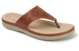 Women Flats Sandal (Tan, 7)