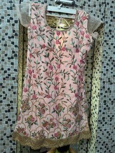 Elegant Pink Heavy Sharara Suit