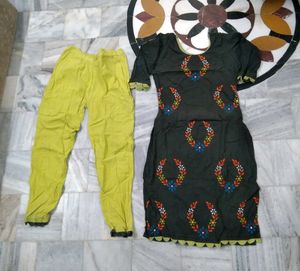 Embroidered Kurti with Pants Set