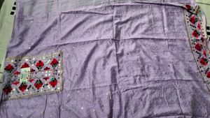Lavender Colour Cotton Silk Suit