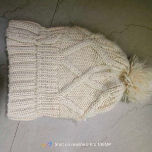 Beige Knitted Beanie