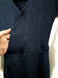 Navy Blue wool Bodycon Dress