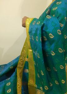 Gorgeous Peacock Blue Saree