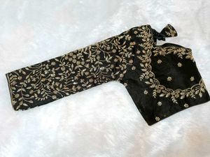 Embroidered Black Full Sleeves Blouse