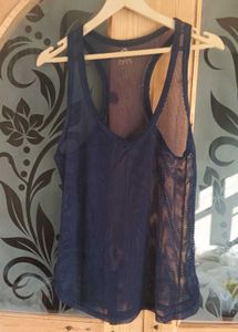 RD STYLE  Fix Mesh Net Tank Tunic