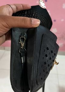 Chic Black Cutout Crossbody Bag