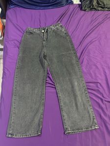 Charcoal Wide Leg Jeans