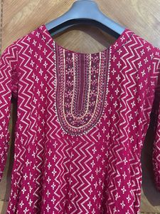 Cotton Anarkali Suit With Pant