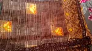 Elegant Brown Floral Saree