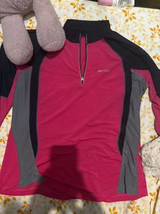 Pink &amp; Navy Zip-Up Pullover