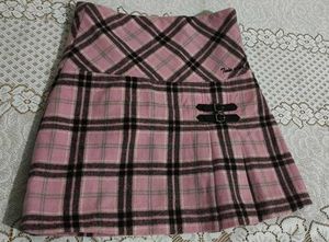 Pink Plaid Korean Mini Skirt