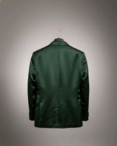 tailored Emerald Green Satin Blazer