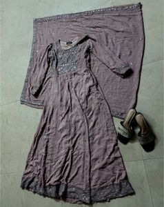 Muave Gown With New Sandal