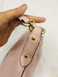 Pink Leather Coach Hobo Bag