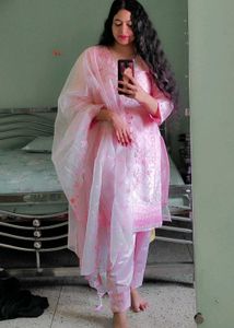 Pink Embroidered Pakistani Suit