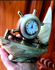 Beautiful Marble Ship Paperweight Home Decor