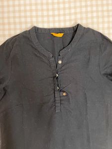 Aurelia Solid Black Kurta Size S